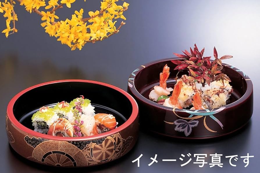 【新品未使用品】越前塗り　越前漆器　天然木　　　寿司桶　しゃもじ付き 新品未使用品】越前塗り 越前漆器 天然木 寿司桶 しゃもじ付きの